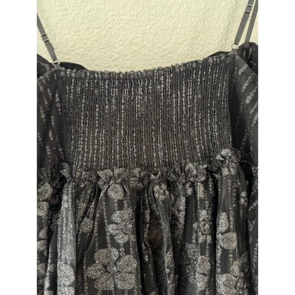 Free People All That Glitters Lace Mini Dress Black Goth Fairy Grunge Large NWOT - Picture 6 of 10